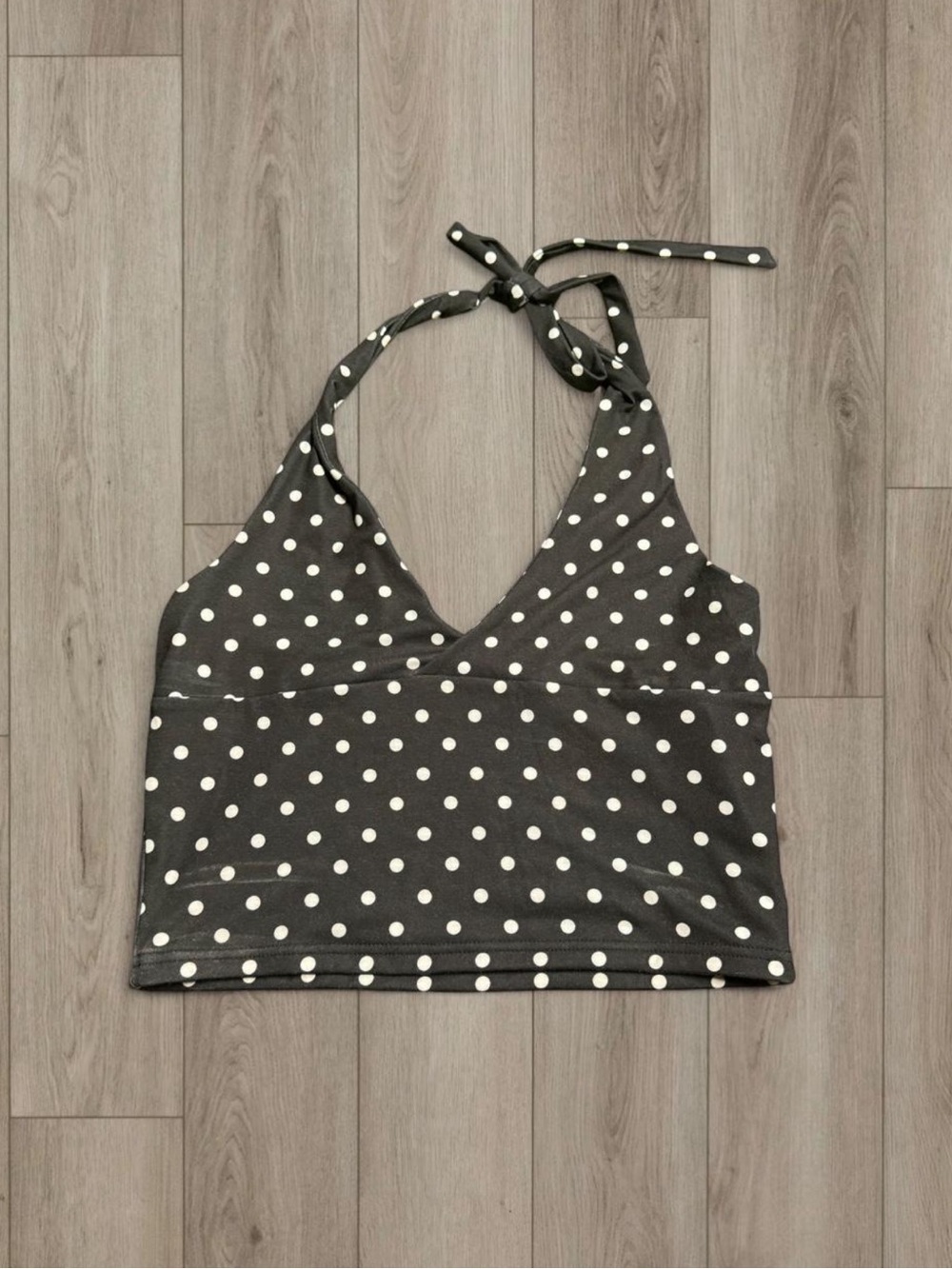 Black Polka Dot Halter Camisole